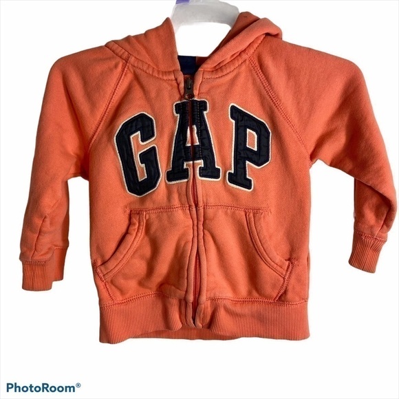 Gap Full Zip Sweatshirt 2T Peach Pink Girls Kids - Picture 2 of 5
